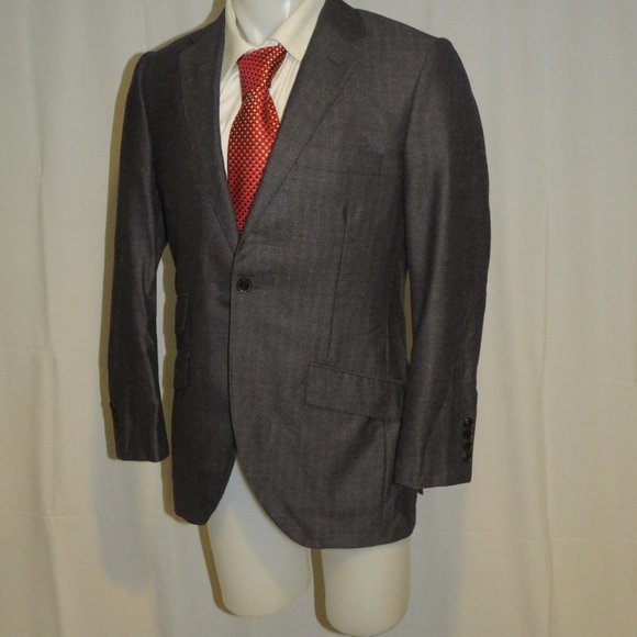 Miller's Oath Gray Herringbone Super 100 One Button Suit Jacket 39R - Picture 5 of 11